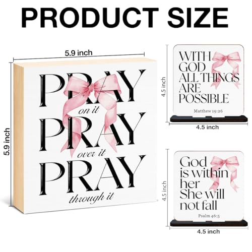 3 Pcs Bible Verses Decorations Christian Wooden Decor Sign - Christian Gift Pray