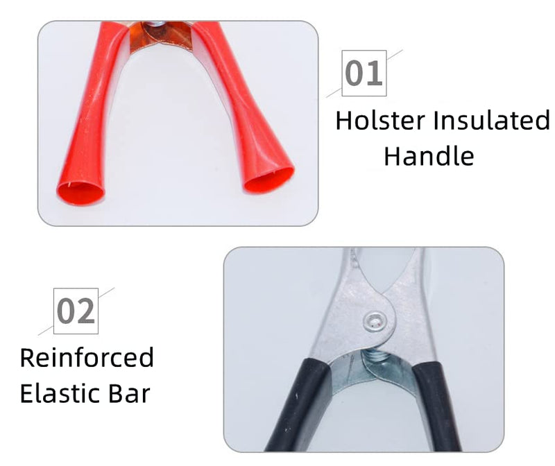 [Australia - AusPower] - Heyiarbeit 4Pcs 5A Heavy-Duty Insulated Alligator Clips,Battery Electrical Test Clips for Car Auto Vehicle Boat Red and Black 