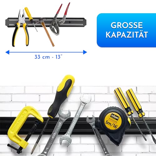 Magnetic Strip Tool 4 Pieces 33 cm x 5 cm Magnet Tool Holder | Tool Holder Magnetic Rods 33cm x 5cm x 3cm