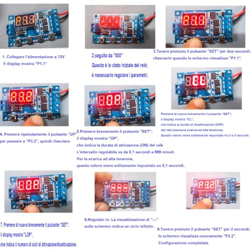 RUNCCI-YUN 2 pieces DC 5V 12V 24V 36V timer relay module, trigger cycle delay timer switch on/off the relay module with LED display for Arduino