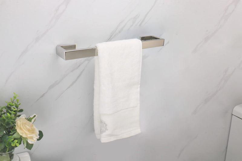 TocTen Bath Towel Rack - Square Base Thicken SUS304 Stainless Steel Towel Bar for Bathroom, Bathroom Bar Accessories Towel Rod Heavy Duty Wall Mounted Towel Holder (Polish Chrome, 16 Inch) Polish Chrome