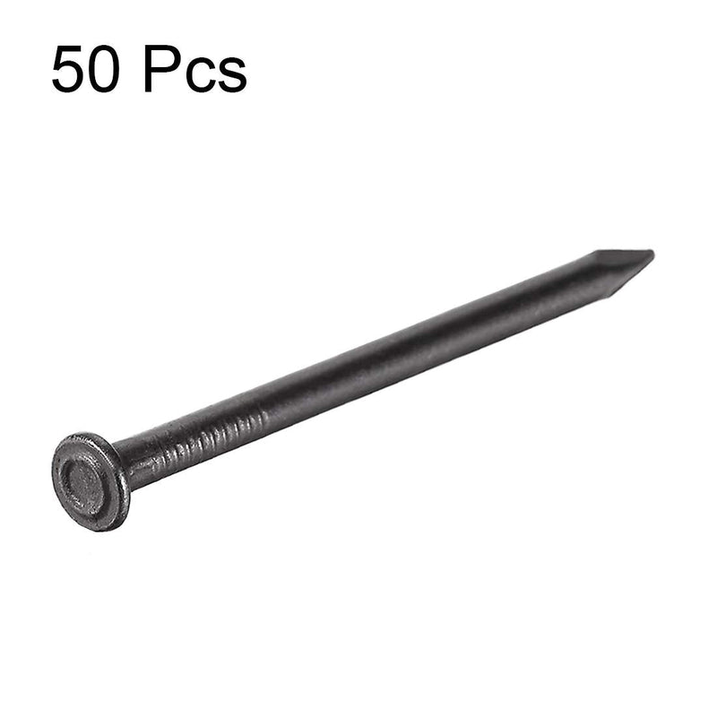 [Australia - AusPower] - uxcell Hardware Nails Carbon Steel Point Tip Wall Cement Nail 50mm(2") 3mm Rod Dia Black 50pcs 