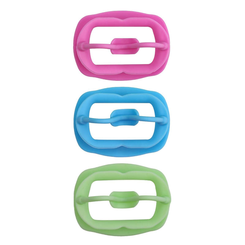 Pack of 3 Reusable Mouth Openers, Mouth Dilation, Lip Retractor | Cheek holder made of soft silicone, autoclavable, pink, green, blue. Ideal for dentists, clinics & teeth whitening