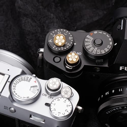 Camera Shutter Button for Fuji X-T5 X-T3ii X-T200 X-T4 (2 Silver and 2 Brass) 2 silver and 2 brass