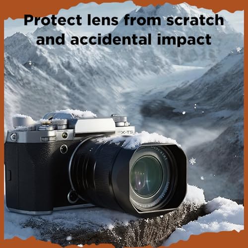 Haoge Metal Square Lens Hood for Fujifilm Fuji XF23mm f1.4 R LM WR Lens (58MM) Fujinon XF33mm F1.4 R LM WR Lens, Fujinon XF 16-50mm F2.8-4.8 R LM WR Lens Bayonet Hood Shade,with Metal Cap Kit