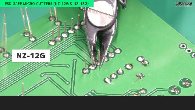 ENGINEER NZ-12G 125mm micro wire cutters with ESD-safe, full flush blades