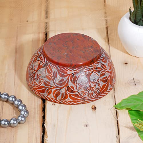 Ajuny Soapstone Smudge Bowl 5 Inch Tree of Life Scrying Ritual Bowl