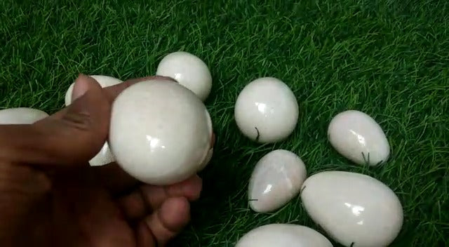 Jet Moonstone Egg 2 Inch | Natural Healing Crystal Egg for Fertility, Balance & Calm | Reiki, Meditation, Vastu & Home Decor | Handcrafted Polished Gemstone Collectible
