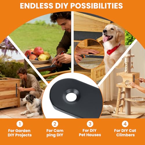 Alise 8-inch black flat bracket mending plate brace for wood shelves