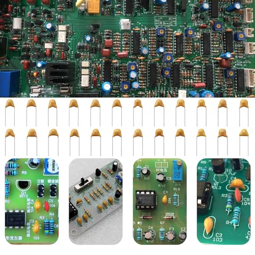 YIXISI 480 Pieces 24 Values 10pF-100nF 50V Ceramic Capacitor Assortment Kit, Multilayer Monolithic Ceramic Chip Capacitor, Ceramic Capacitor 10pF-100nF - 24 values - 480 pieces