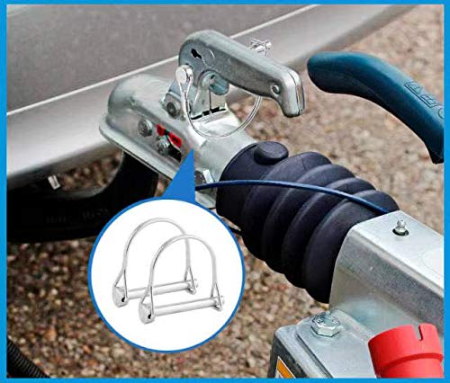 [Australia - AusPower] - 2 Pack Safety Coupler Pin 1/4" x 1.97"(6.3mm x 50mm), Full Marine grade 316 stainless steel Heavy duty Shaft Locking Pin 