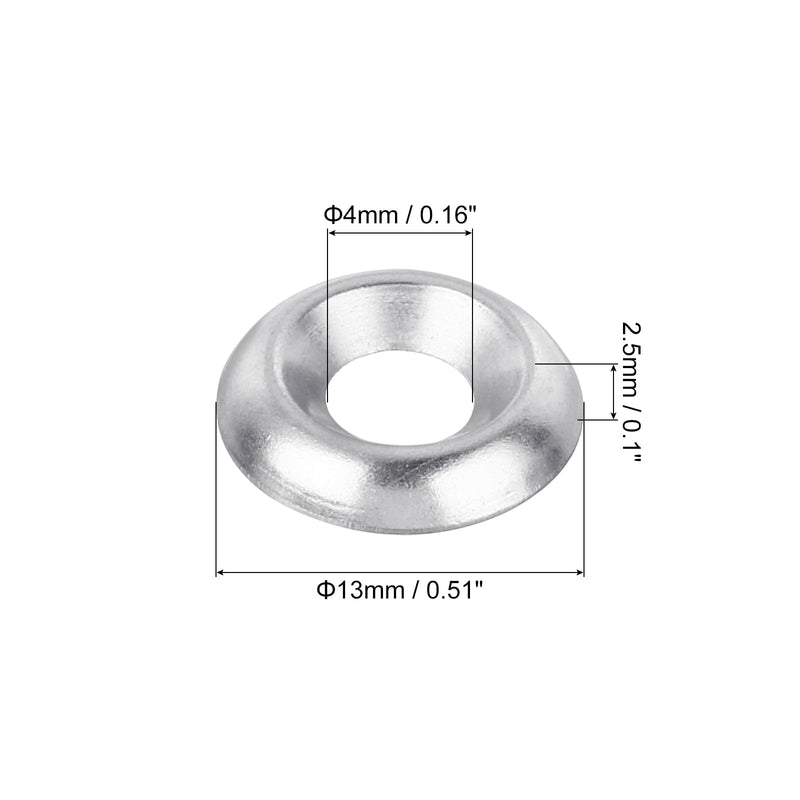 [Australia - AusPower] - uxcell #8 304 Stainless Steel Cup Washer Countersunk, 200pcs Countersunk Finish Washers for Screw Bolt 200 
