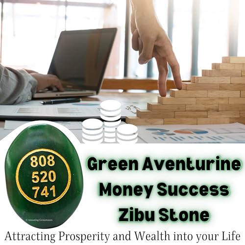 Amazing Gemstone Green Aventurine Zibu Symbols Crystal for Wealth Oval