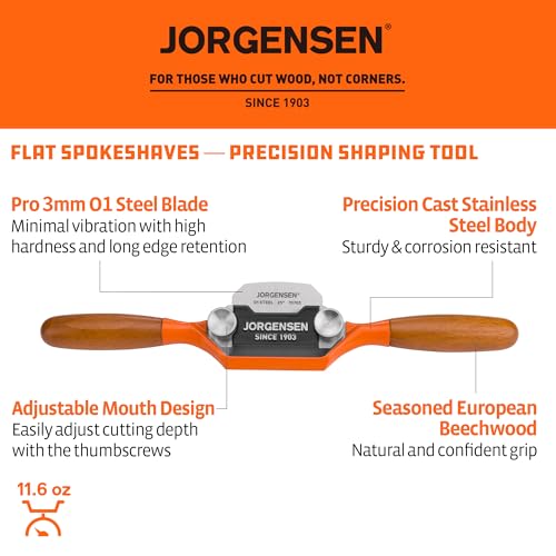 Jorgensen No.59F stainless steel spokeshave hand planer for woodworking, smoothing plane tool