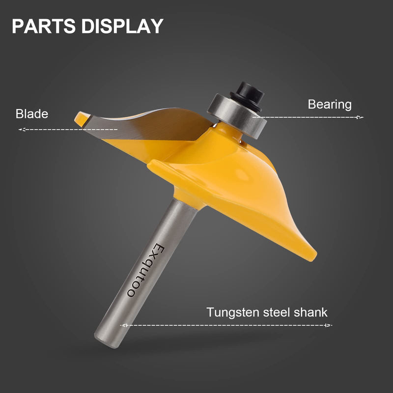 [Australia - AusPower] - 3PCS 1/4" Shank Router Bit Set, Raised Panel Cabinet Door Making Router Bits, Cemented Carbide Router Bits, Woodworking Tools Router Door & Window Bits (Tenon Joint Cutter Diameter: 1-5/8") 3Pcs 1/4" Shank (Tenon Joint Cutter Diameter: 1-5/8") 