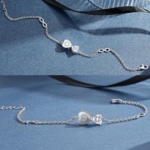 Step Forward 925 Sterling Silver Urn Bracelets for Ashes for Women - Cremation Bracelet Jewelry for Hold Ashes of Human & Pets - Keepsake memory jewelry Gifts infinity