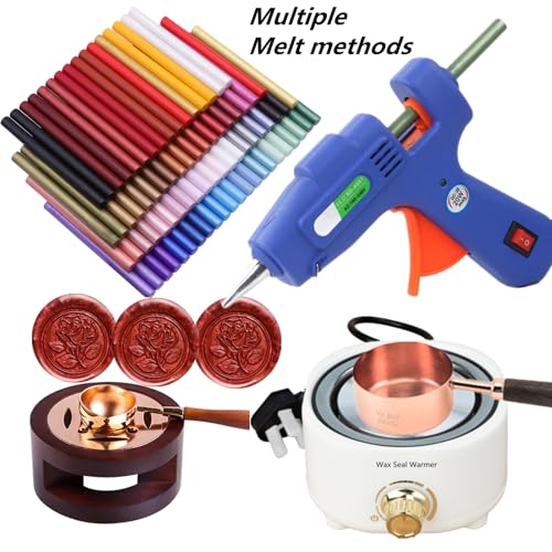 ONWINPOR rose red wax seal sticks, 20-piece mini glue gun sealing wax set for wax seal stamps