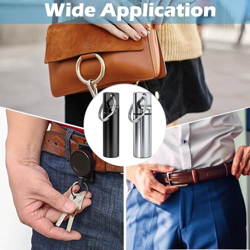 4 PCS Cremation Jewelry Urn Keychains for Ashes, Memorial Cylinder Vial Keepsake Keychain Set, 2 Black and 2 Silver, Ash Holder for Loved Ones or Pets, Hair, Fur, Small Mementos