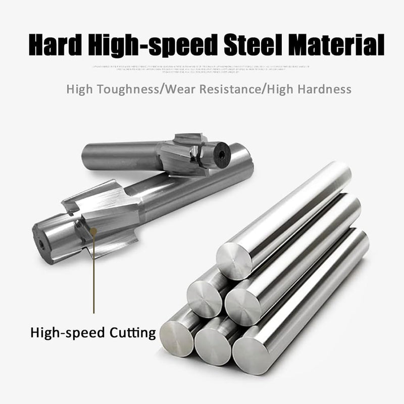 [Australia - AusPower] - Akozon 5pcs M3-M8 Slotting Counterbore End Mill Cutter Solid Slot Countersink End Mill Drill Bit 