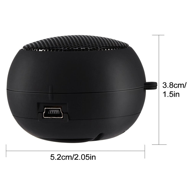 [Australia - AusPower] - Portable Mini Speaker with 3.5mm Aux Jack Plug in Loud Basse Speaker for Smart Phone, Retractable Mobile Line-in Speaker for iPad Laptop Computer(Black) Black 