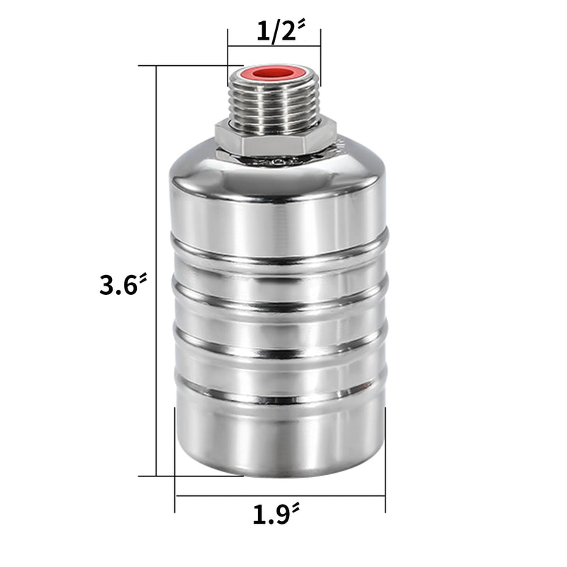 [Australia - AusPower] - Float Valve, 1/2" to 3/4" 1" Water Float Valve, 304 Stainless Steel Float Valve, Fully Automatic Water Level Controller Float Valve for Water Tank, Livestock Troughs, Pool, Distiller 