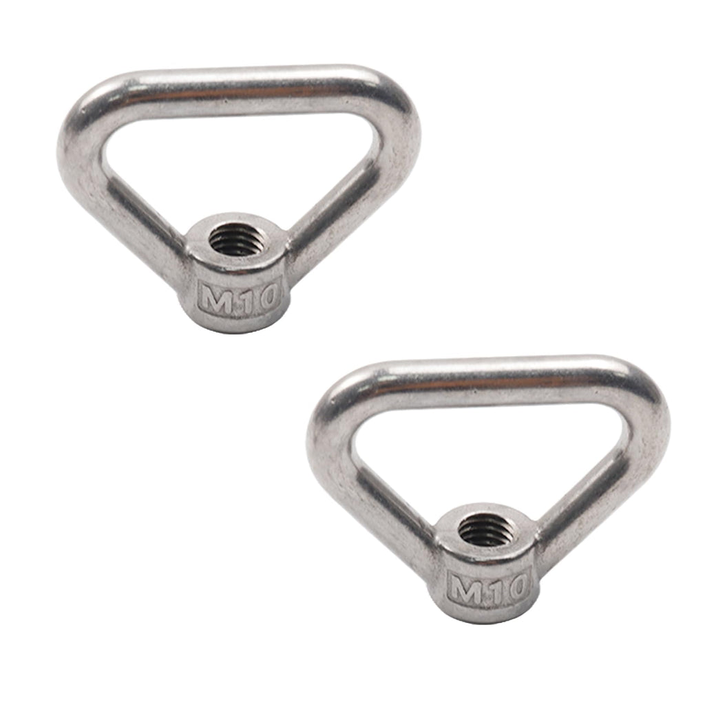 Antrader M10 Lifting Eye Nut Ring Triangle Shape Thread Eye Nut 304 Stainless Steel Eye Nut M10 Triangle Ring Shape Lifting Eye Nut Set Pack of 2