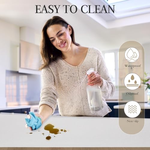 Beautysaid Shelf and Drawer Liner for Kitchen Cabinet Non Adhesive Non Slip White 17.5"W x 236"L