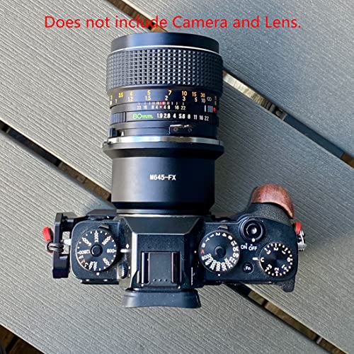 Compatible with M645 (M645) Mount Lenses to FX X Mount Cameras X100, X10,X-S1,X-Pro1,X-E1,XF1,X20,X100S Camera,M645 to FX Lens Adapter for Camera Mamiya 645 to FX Camera Lens adapter
