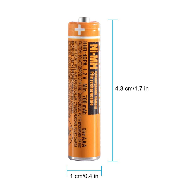 [Australia - AusPower] - NI-MH AAA Rechargeable Battery 1.2V 700mah 8-Pack HHR-4DPA AAA Batteries for Panasonic Cordless Phones, Remote Controls, Electronics 