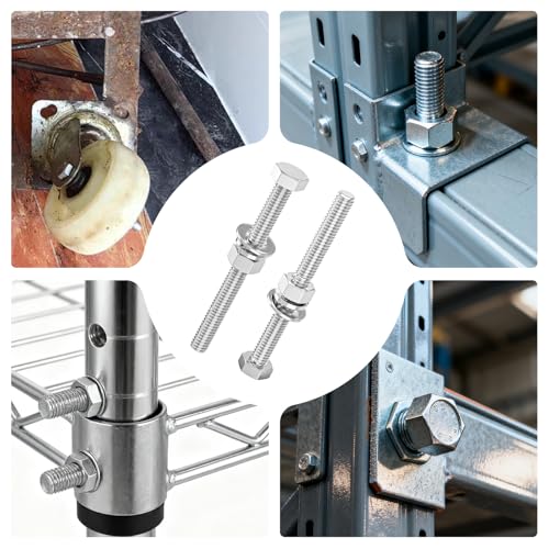 GAGIRA 10-piece 304 stainless steel 3/8-16 x 5-inch fully threaded hex bolts with nuts, spacers and spanner