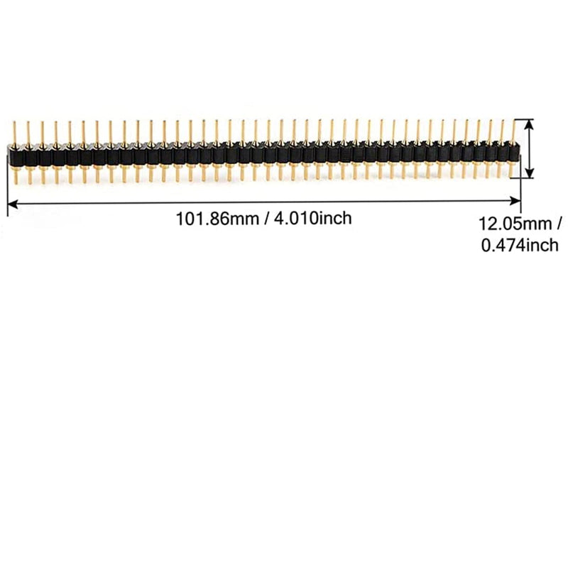 [Australia - AusPower] - 2.54mm 0.1" 1x40Pin Circular Male and Female Socket Pin Row 40P Single Row Straight Female/Male Socket/Pin Header Connector Gold Plated, Sets of 10 
