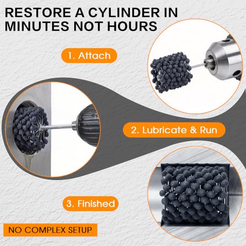 YCXCMAT ball style engine cylinder hone, 3-3/4 inch 240 grit flexible Flex Hone tool