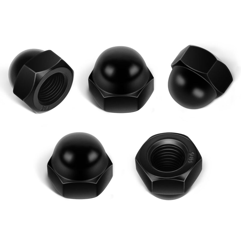 [Australia - AusPower] - #6-32 Hex Head Acorn Cap Nuts, 304 Stainless Steel 18-8 Black Coating Acorn Nuts, Hex Drive, Black Finish, 50 PCS #6-32 