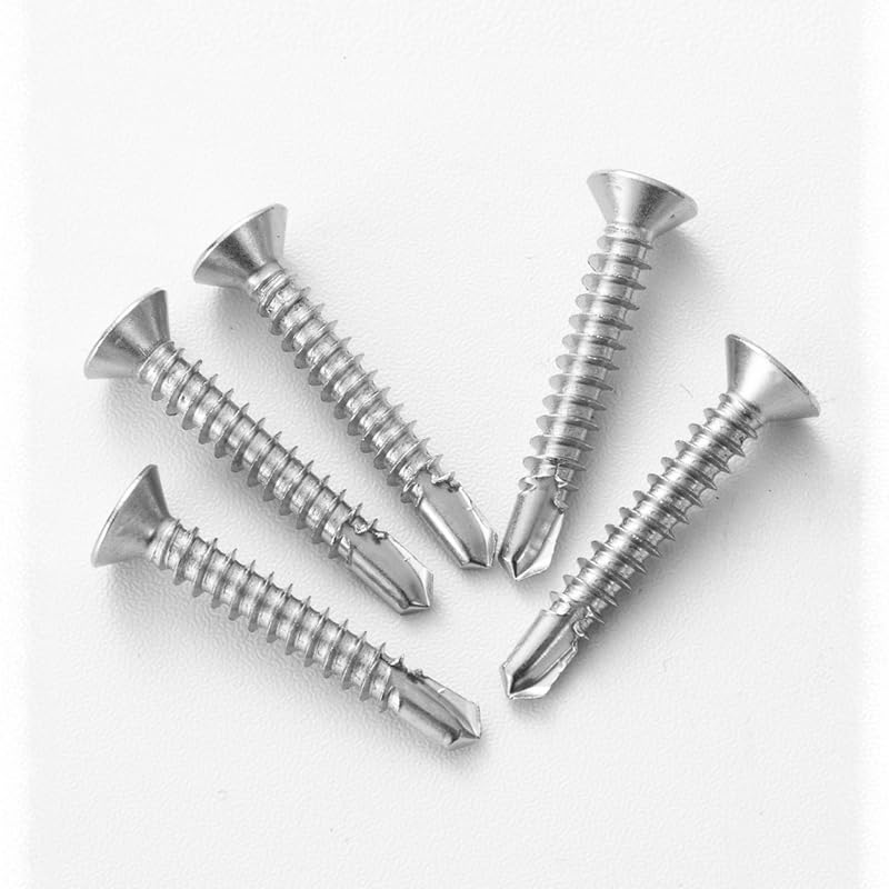 [Australia - AusPower] - #6 x 3/4" (100 Pack) Flat Head Sheet Metal Screws Self-Tapping Screw Phillips Head Self Drilling Screws, 410 Stainless Steel #6 x 3/4'' 