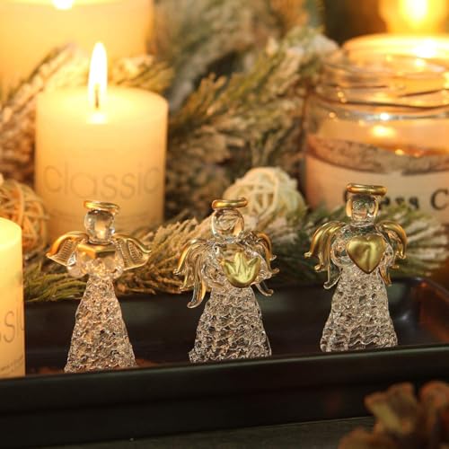 Christmas Angel Ornaments Set, 12PCS Crystal Ornaments for Christmas Tree