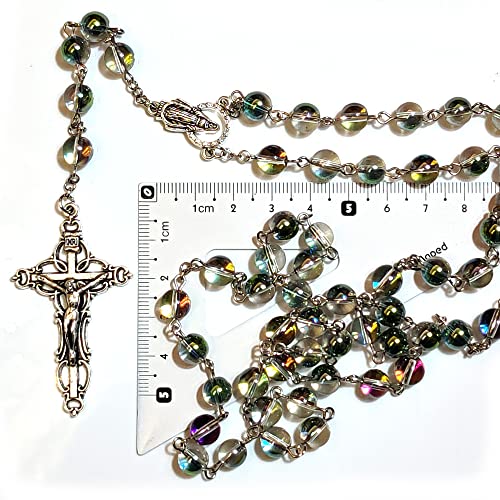 Rosary Beads Chaplet Dazzle Artificial Crystal Glass Rosery Cross Catholic gifts Multi