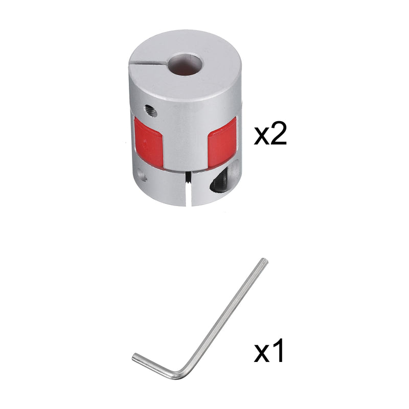 [Australia - AusPower] - uxcell Aluminum Plum Shaft Coupling 6mm to 6mm Bore L25xD20 Flexible Coupler for 3D Printer CNC Machine and Servo Stepped Motor Pack of 2 