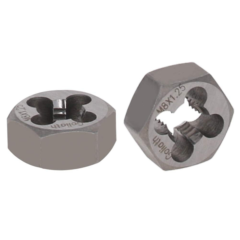 [Australia - AusPower] - Utoolmart Hex Rethreading Die, M8 x 1.25 Pitch, Carbon Steel Thread Die, Hex Rethreading Die Machine Thread Die, Hexagon Taper Pipe Die M8×1.25 Standard Teeth 