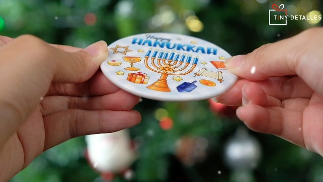 Hanukkah Gifts 2025, Meaningful Spiritual Jewish Gifts for Women, Men, Double Sided Christmas Ornament for Hanukkah Decorations Tree, Gift for Jewish Men Friends, Neighbors, Mom, Dad