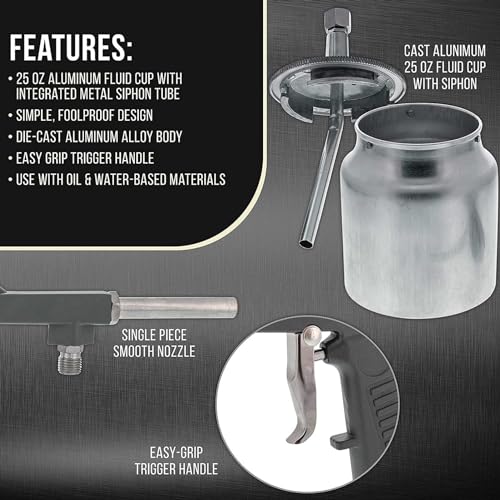 Ejoyous portable handheld sandblaster air sandblasting gun for surface cleaning and rust removal