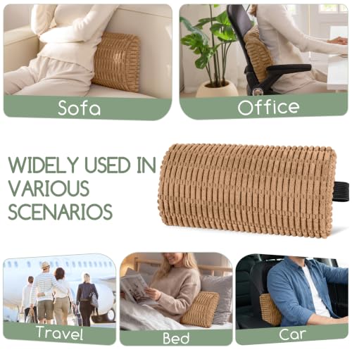 Lumbar Support Pillow for Recliner Chair/Office Chair/Couch, Memory Foam Back Support Cushion with Adjustable Strap, Recliner Cushions for Lower Back Pain Relief, Sleeping, Washable Cover, Brown Large