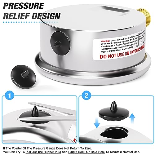 MEANLIN MEASURE 0-160 PSI liquid-filled pressure gauge with 2.5-inch stainless steel dial and 1/4-inch NPT lower mount