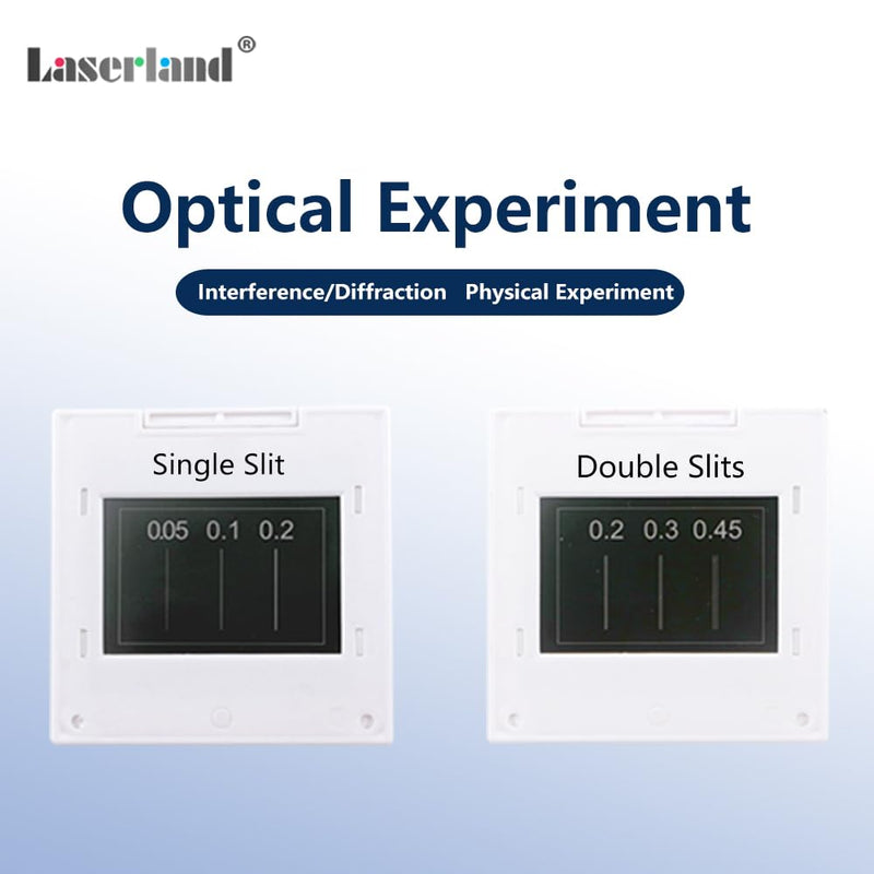 [Australia - AusPower] - Young's Double-Slit Experiment, Single Slit, with Holder Observation Board Red Light Source, Optics Elements, Optical Physical Experiment Kit, Interference Diffraction Grating Sheet 50 * 50mm 