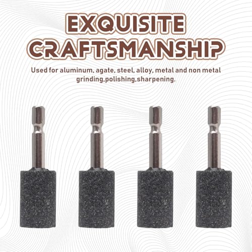 8 Piece Cylinder Whetstone - 1/4 Hex Shank Grinding Stone Mounted Grinding Tip for Rotary Drilling Tools (20mm)