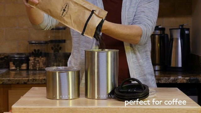 Planetary Design Airscape Stainless Steel Coffee Canister | Food Storage Brushed Copper Medium