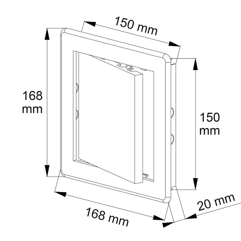 [Australia - AusPower] - Awenta 150 x 150 mm Plastic Access Panel Door - White Opening Flap Cover Plate - Inspection Hatch - Door Latch - Concealed Hinge - Removable Door - Paintable Smooth Surface (6 x 6 Inches) Acrylonitrile Butadiene Styrene 