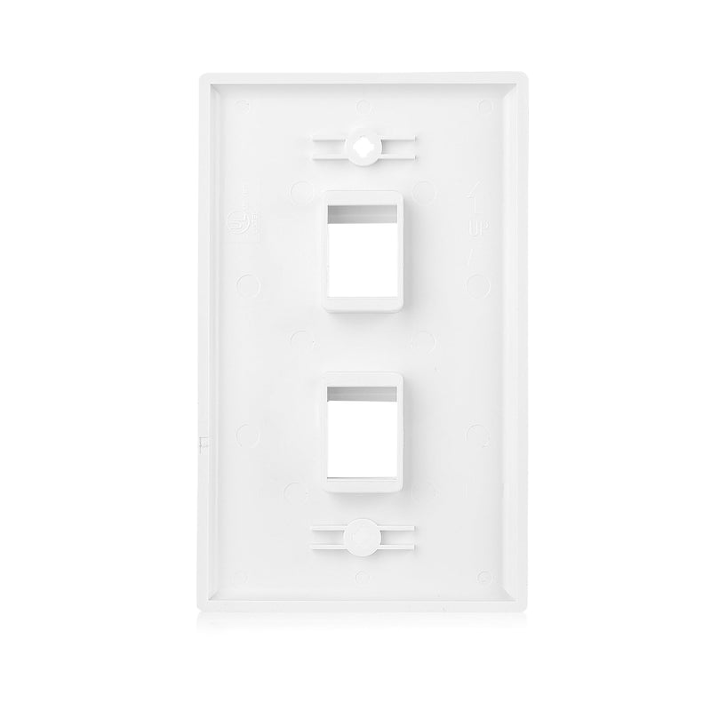 [Australia - AusPower] - Cable Matters 10-Pack Low Profile 2-Port Keystone Jack Wall Plate, RJ45 Wall Plate for Keystone Jacks in White 