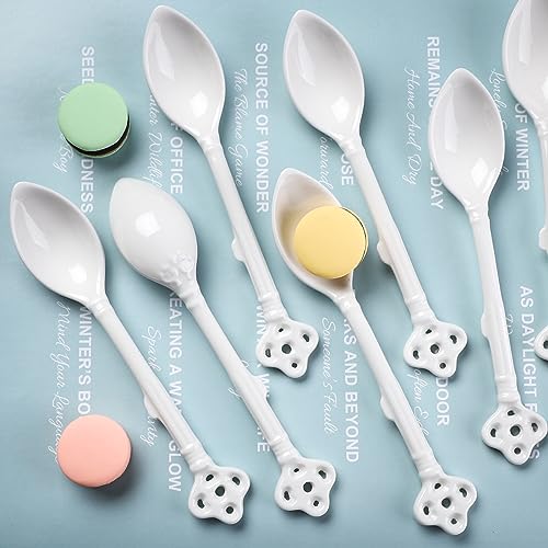 Espresso Spoons Set of 12, Ceramic Coffee Spoons, Demitasse Espresso Spoons White