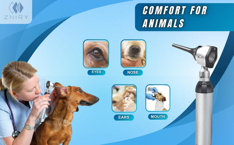 [Australia - AusPower] - Veterinary Otoscope Opthalmoscope LED ENT Diagnostic Set, with Diagnostic Premium Instruments Vet Otoscope Set, Otoscope for Dogs, Pet Otoscope 