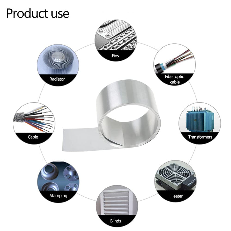Feelers Aluminum Metal Foil Roll 1060 Grade 18 Gauge x 0.4 in x 16.4 Ft, Aluminum Metal Flashing Roll Sheet Strip for DIY Craft 1mm Thickness 10mm x 5M